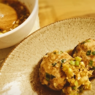 ミニハンバーグのような 椎茸肉詰め  香味酢タレで